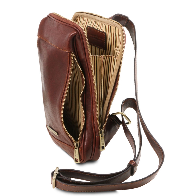 Leder Brusttasche Martin Interieur